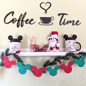Mickey Crocheted Christmas Themed Garland Handmade